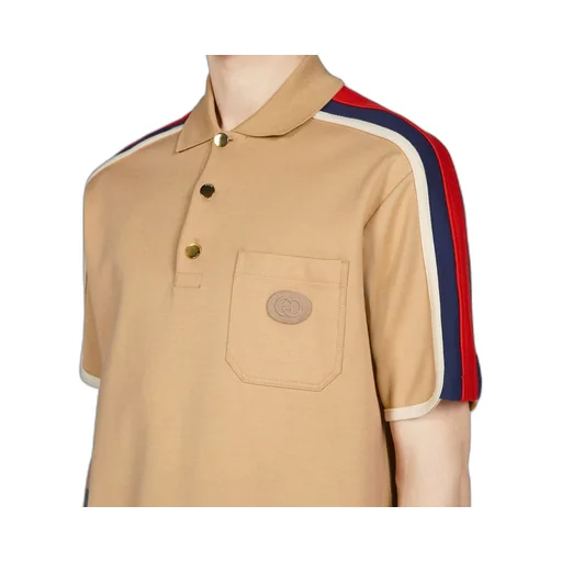 Cotton jersey polo shirt with Web