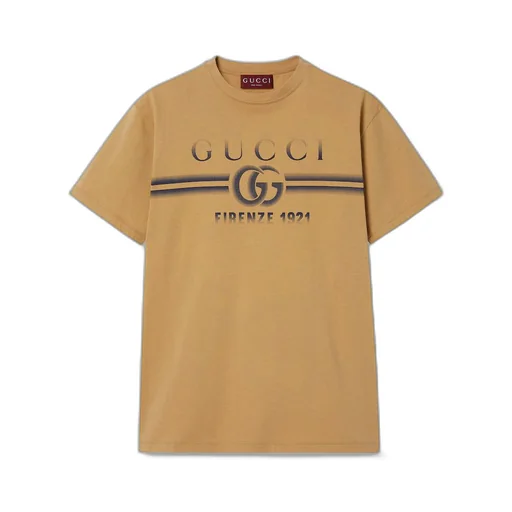 Cotton jersey T-shirt with Gucci print
