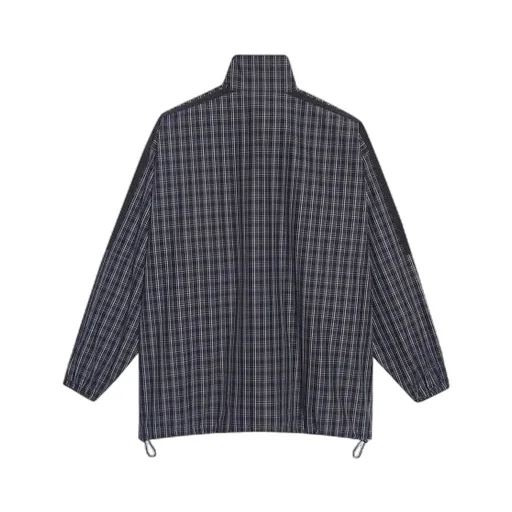 Checkered Nylon Track Suit Jacket