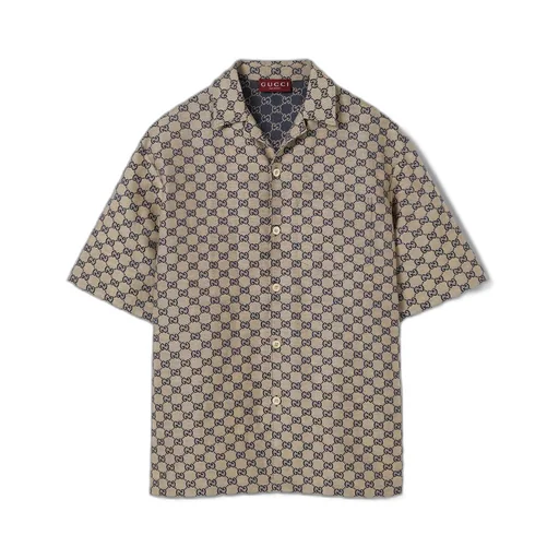 GG linen blend canvas shirt