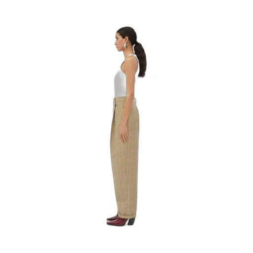 Prince Of Wales Wool Trousers