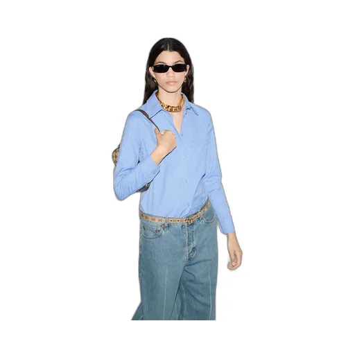 GG Oxford cotton shirt with optical effect
