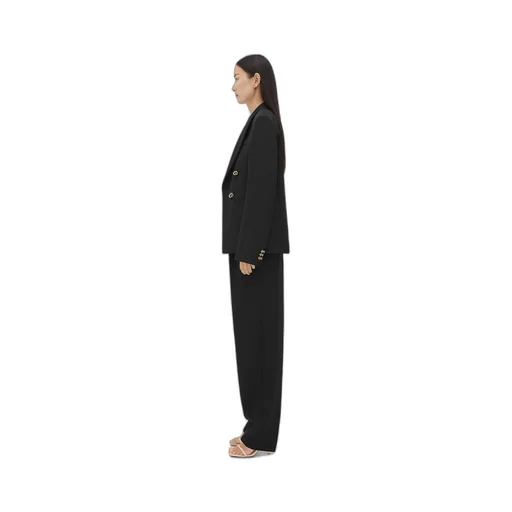 Wool Twill Jacket With Knot Buttons