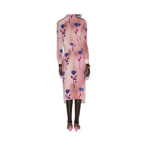 Floral print crêpe de chine skirt