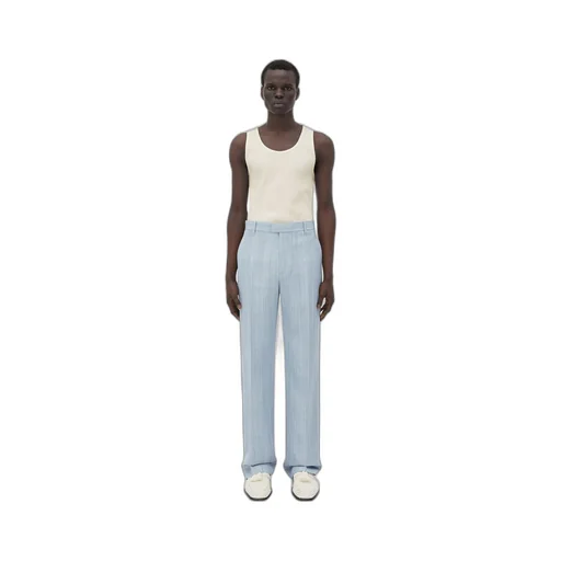 Viscose Silk Trousers With Embroidered Detail