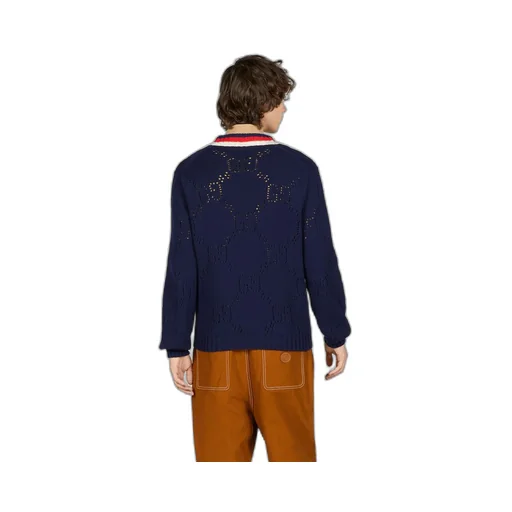 Perforated GG cotton cardigan