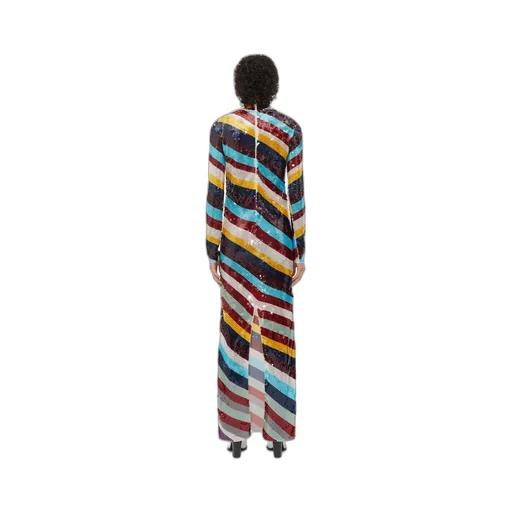 Striped Cotton Sequined Dress