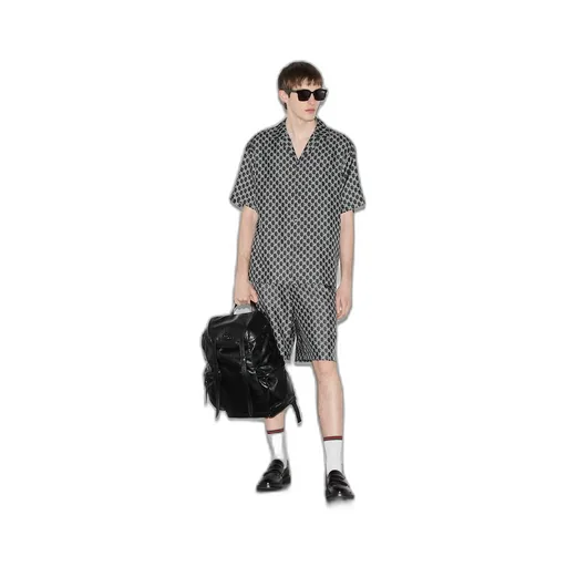 GG print silk twill shorts