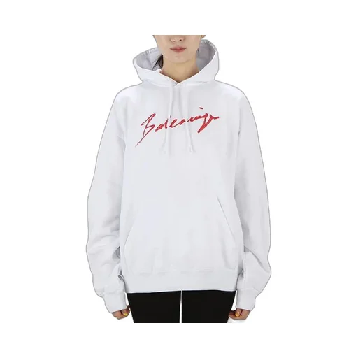 Classic Logo hooded Long Sleeves Hoodie White