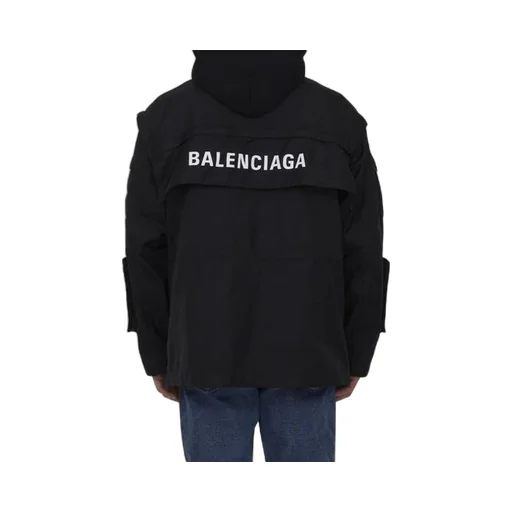 Technical Fabric Oversized Parka With Jersey Insert