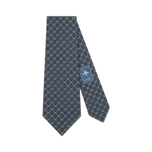 GG and rhombus motif silk tie