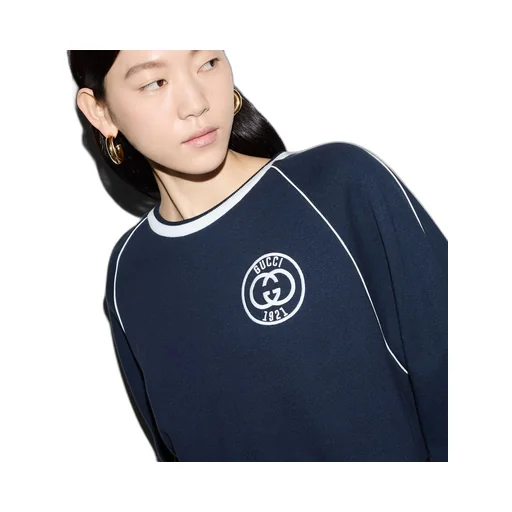 Cotton jersey sweatshirt with embroidery