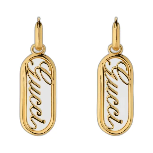 Hoop earrings with Gucci script