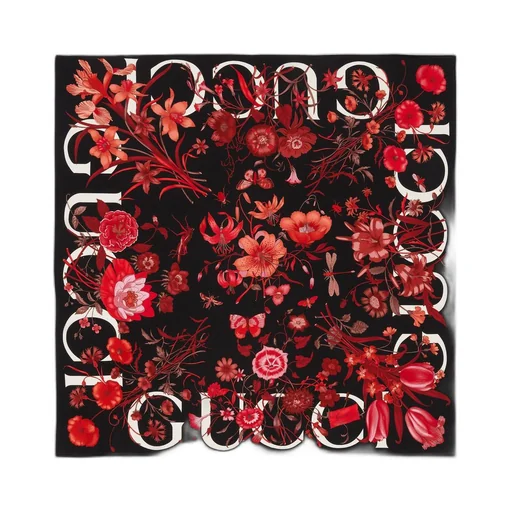 Floral Gucci print silk carré