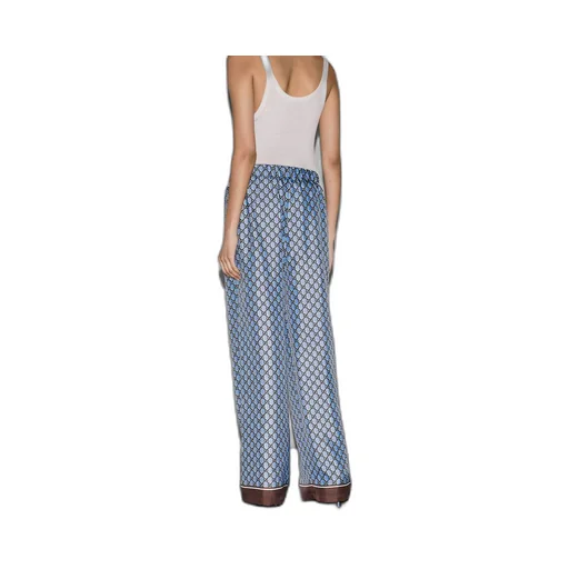 GG print silk pants