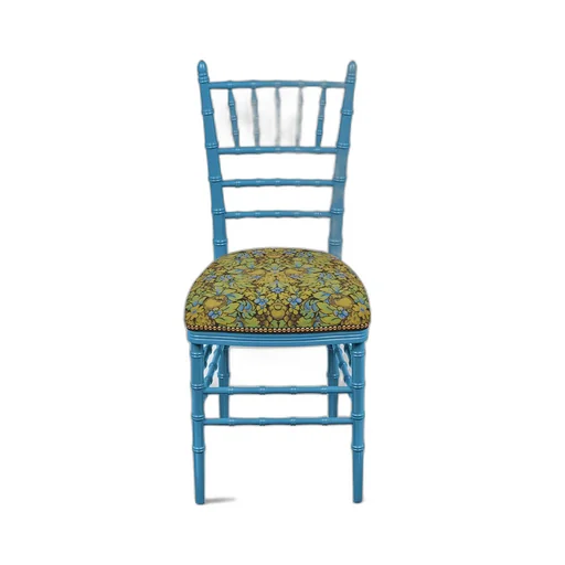 Chiavari chair with floral fruit jacquard