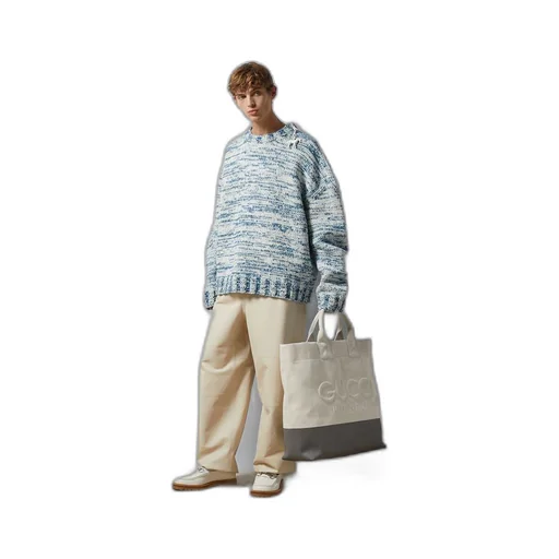 Canvas tote bag with embossed detail