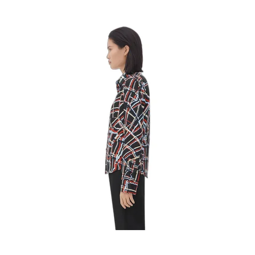 Distorted Check Printed Silk Shirt