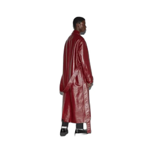 Shiny leather trench coat