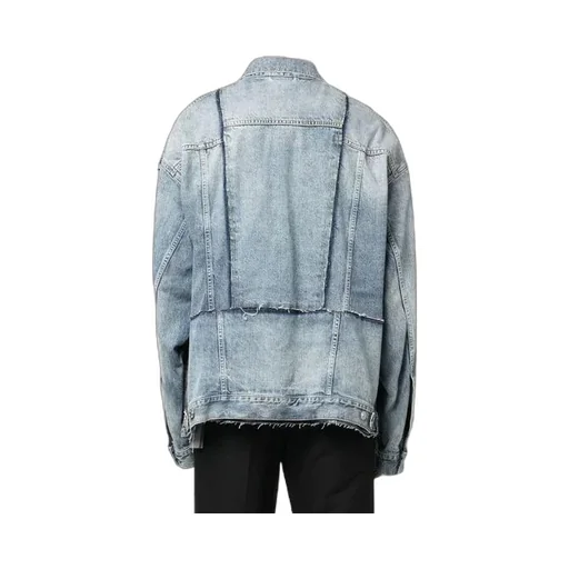 Oversized Cut-Up Ring Denim Jacket