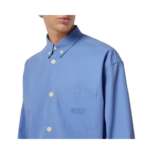 Cotton shirt with Gucci embroidery