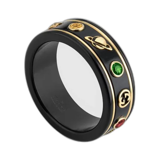 Icon ring with gemstones