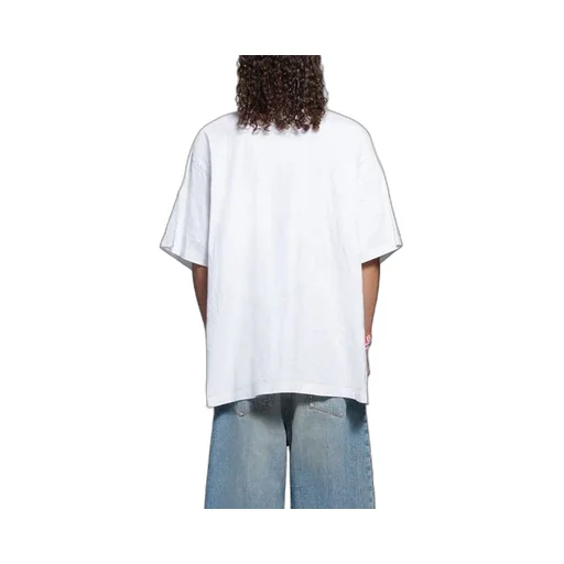 Retro Plain Weave Large Fit Short Sleeve Unisex White T-Shirt