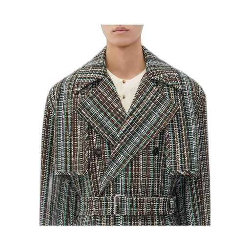 Cotton Check Trench Coat