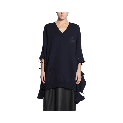 Destroyed V-Neck Knit Sweater