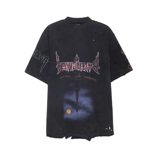 Paris Moon Upside Down T-Shirt Oversized