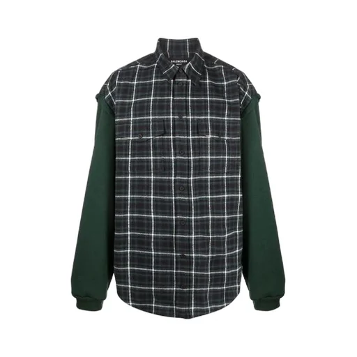 Checked Panelled Flannel Shirt