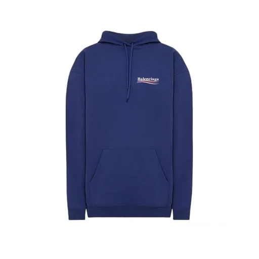 Logo Loose Hoodie Blue