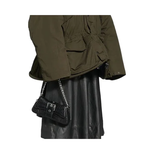 Lindsay Small Crocodile Embossed Shoulder Bag