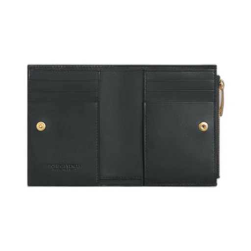 Small Intrecciato Bi-Fold Zip Wallet