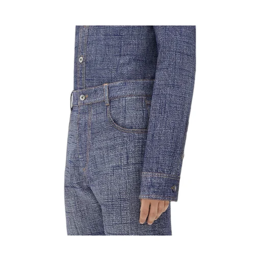Textured Denim Viscose Trousers