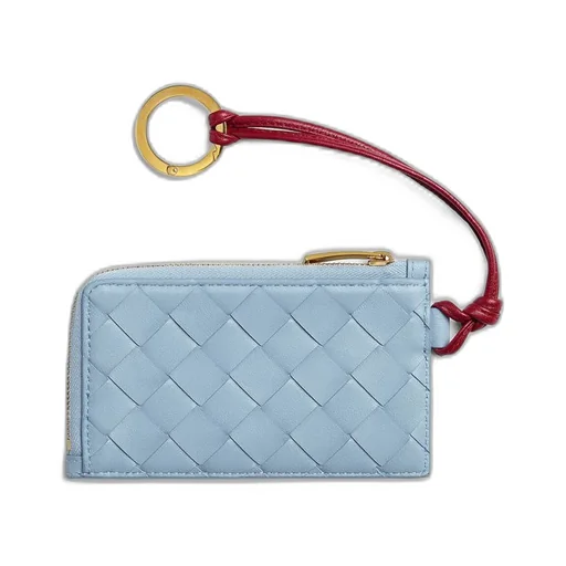 Intrecciato L-Zipped Card Case With Hook