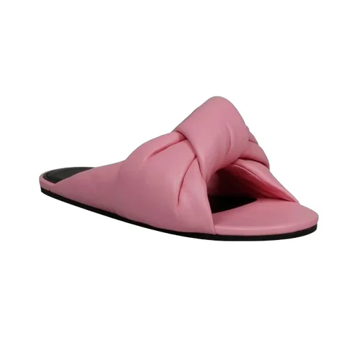 Drapy Leather Slides