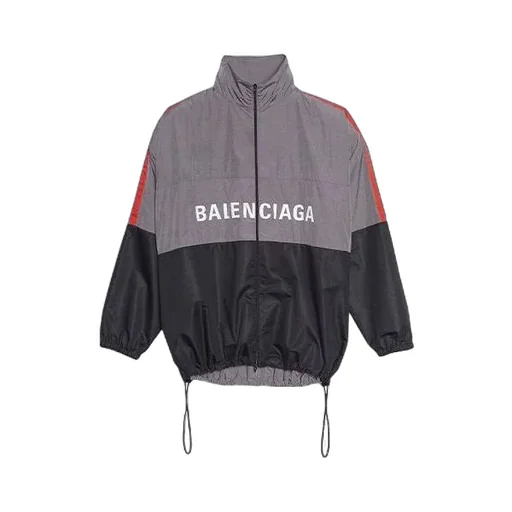 Two-Tone Logo-Print Shell Jacket