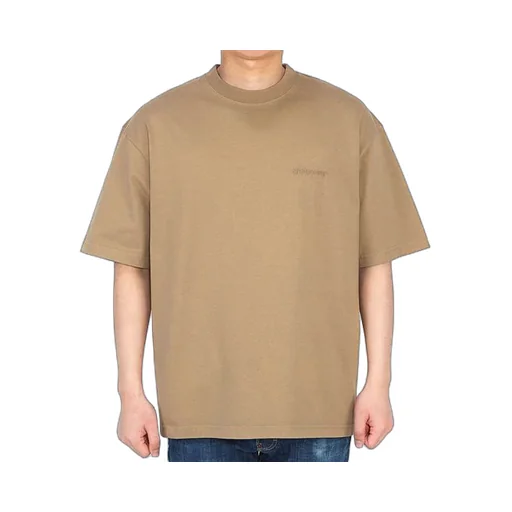 Loose Round Neck Alphabet Embroidered Logo T-Shirt