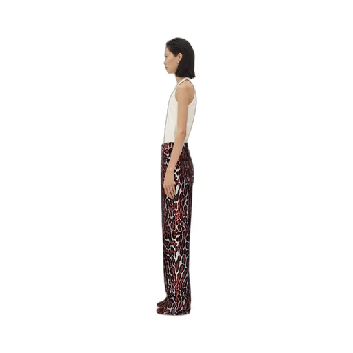 Leopard Print Shearling Trousers