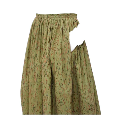 Textured Viscose Stripe Balloon Skirt
