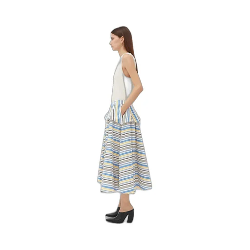 Checked Double Layer Cotton Skirt
