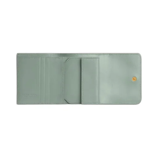 Intrecciato Tri-Fold Wallet With Origami Coin Purse