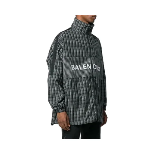 Checkered Nylon Track Suit Jacket