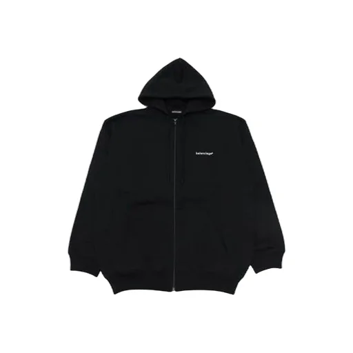 Zipper Long Sleeves Jacket Black