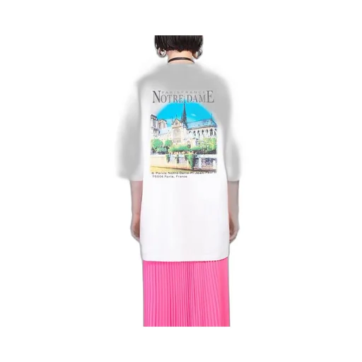 Sacre Coeur Alphabet Printing Pattern Round Neck T-Shirt