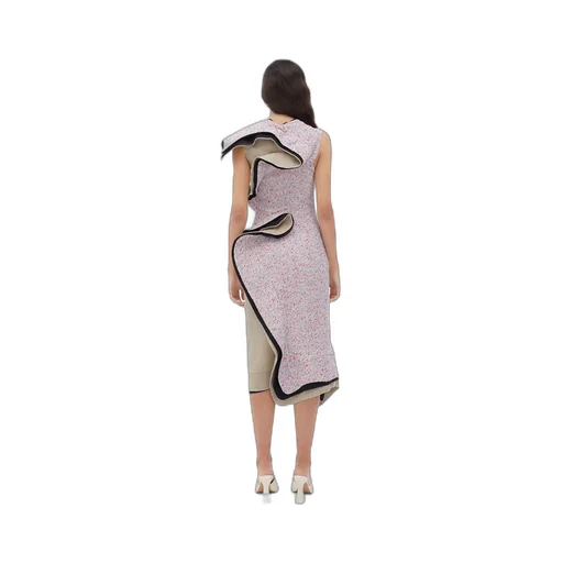 Textured Terrazzo Cotton Ruffle Dress