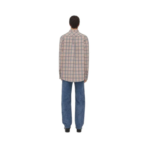 Printed Leather Checked Shirt