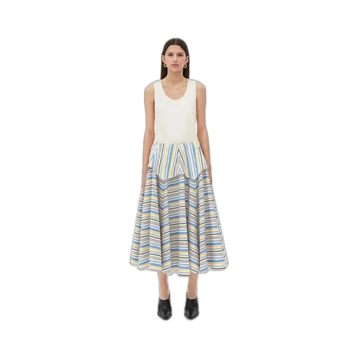 Checked Double Layer Cotton Skirt