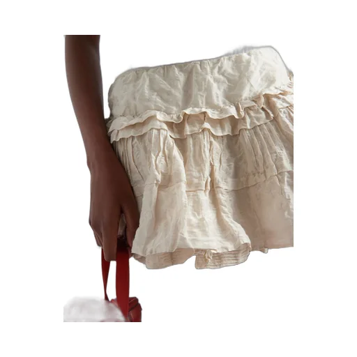 Antiqued silk miniskirt